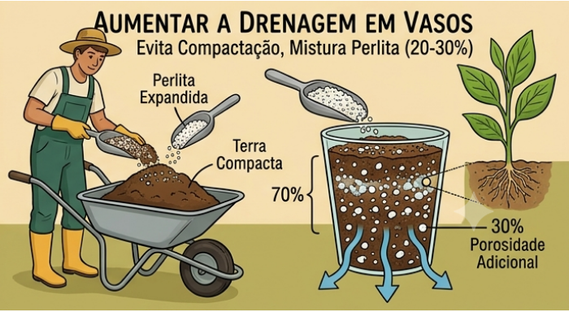 Aumentar a Drenagem em Vasos: