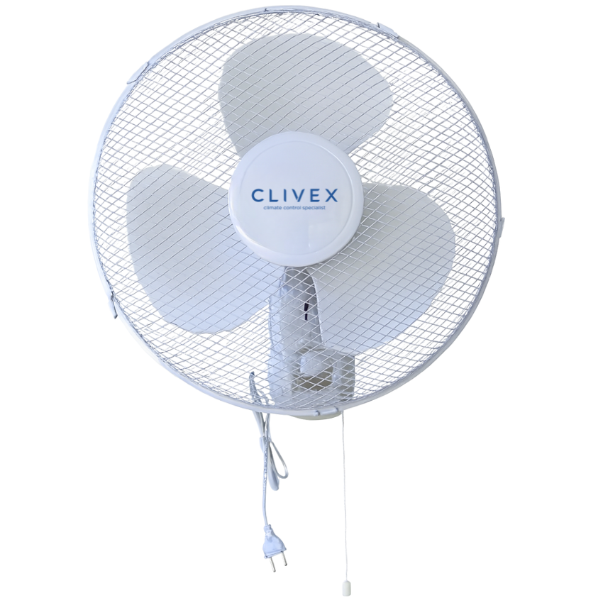 Ventoinha Clivex Eco Parede V2 3 Velocidades 40cm (40W) Ventoinha de parede branca com grelha metálica e hélices de plástico
