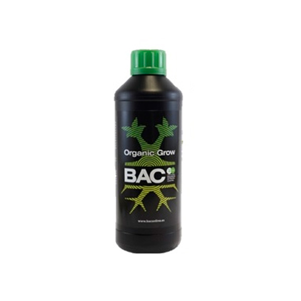 Organic Grow B.A.C. 250ml Frasco preto com tampa verde de fertilizante líquido Organic Grow BAC