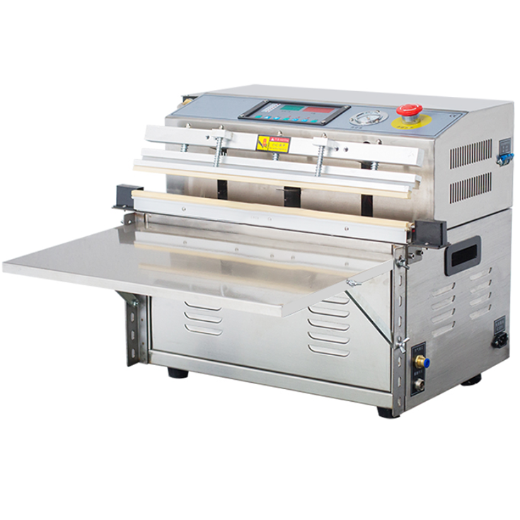 Seladora Qnubu NitroVac Aço inoxidavel 50cm máquina industrial metálica com painel digital e superfície de trabalho plana