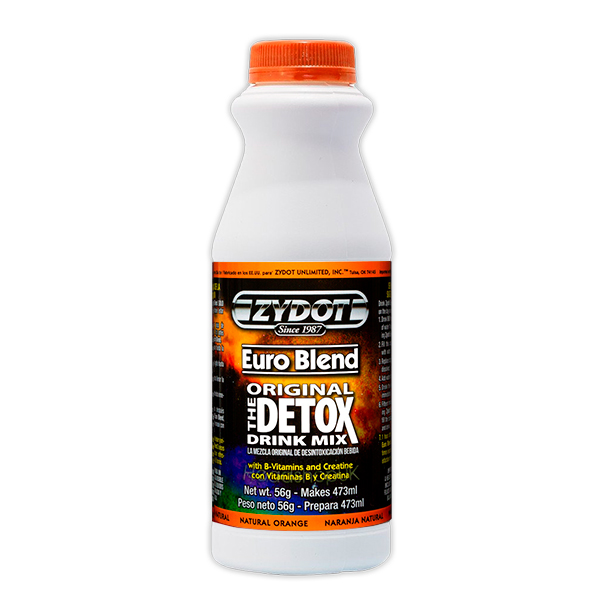 Cleaner Zydot Laranja Frasco de bebida detox EZYDOT com rótulo preto e laranja