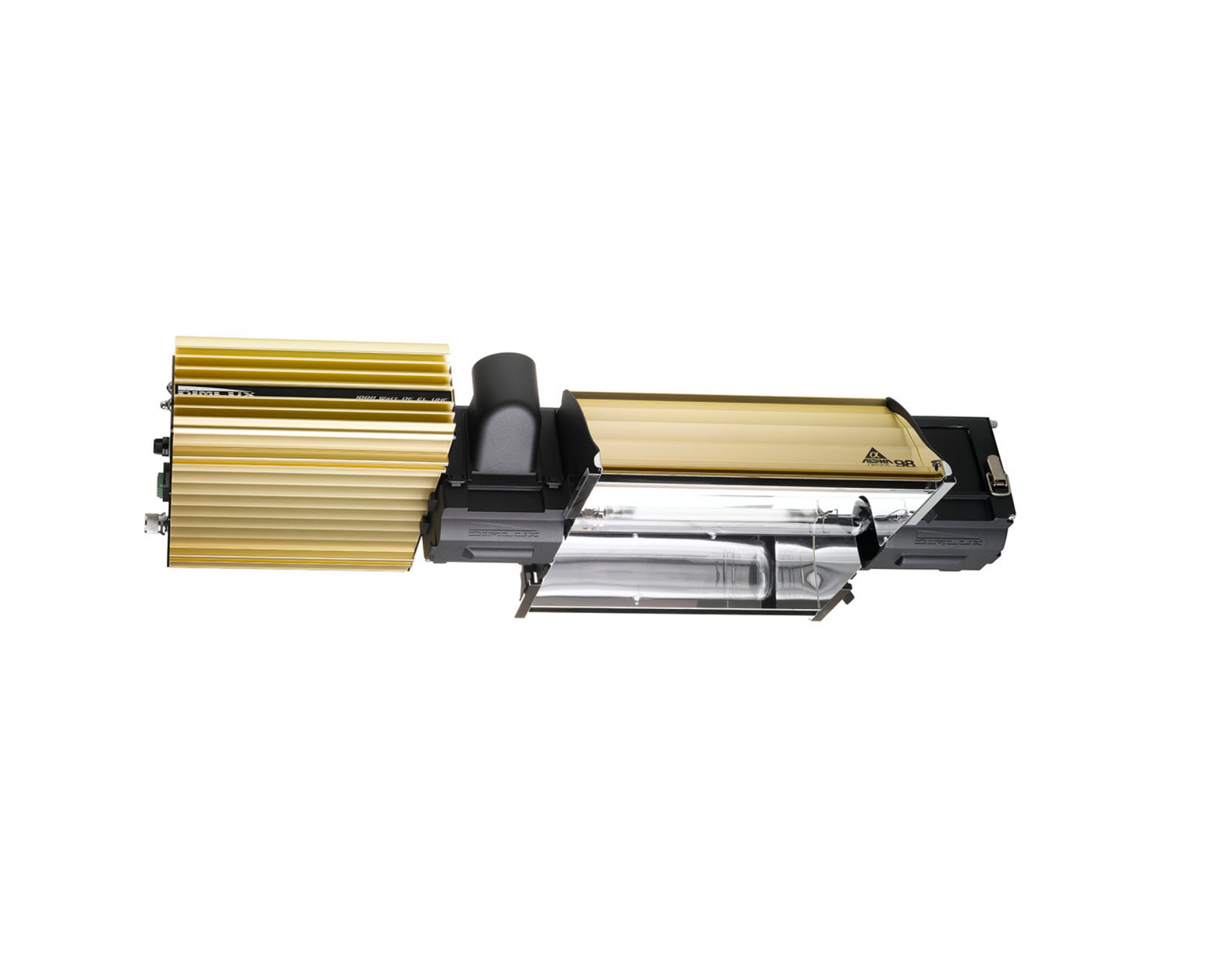 Dimlux Expert Series 1000W DE EL UHF Máquina fotográfica Mamiya C330 metal dourado e preto com lente de vidro