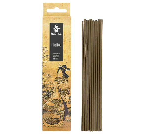 Incenso Koh Do Haiku Agar 20 Sticks Caixa de incenso Koke-Do Haiku com varetas de incenso castanho