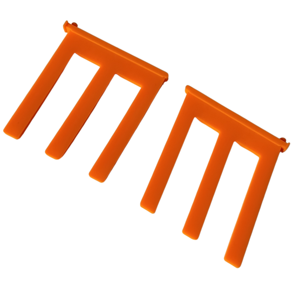 Qnubu 6 Tiras Silicone 3 dedos Trimmer Manual 40cm Suportes de plástico laranja com três pernas