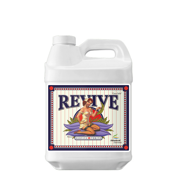 Revive 250ml Recipiente plástico branco com etiqueta vintage 'REVIVE' e ilustração de mulher sentada.