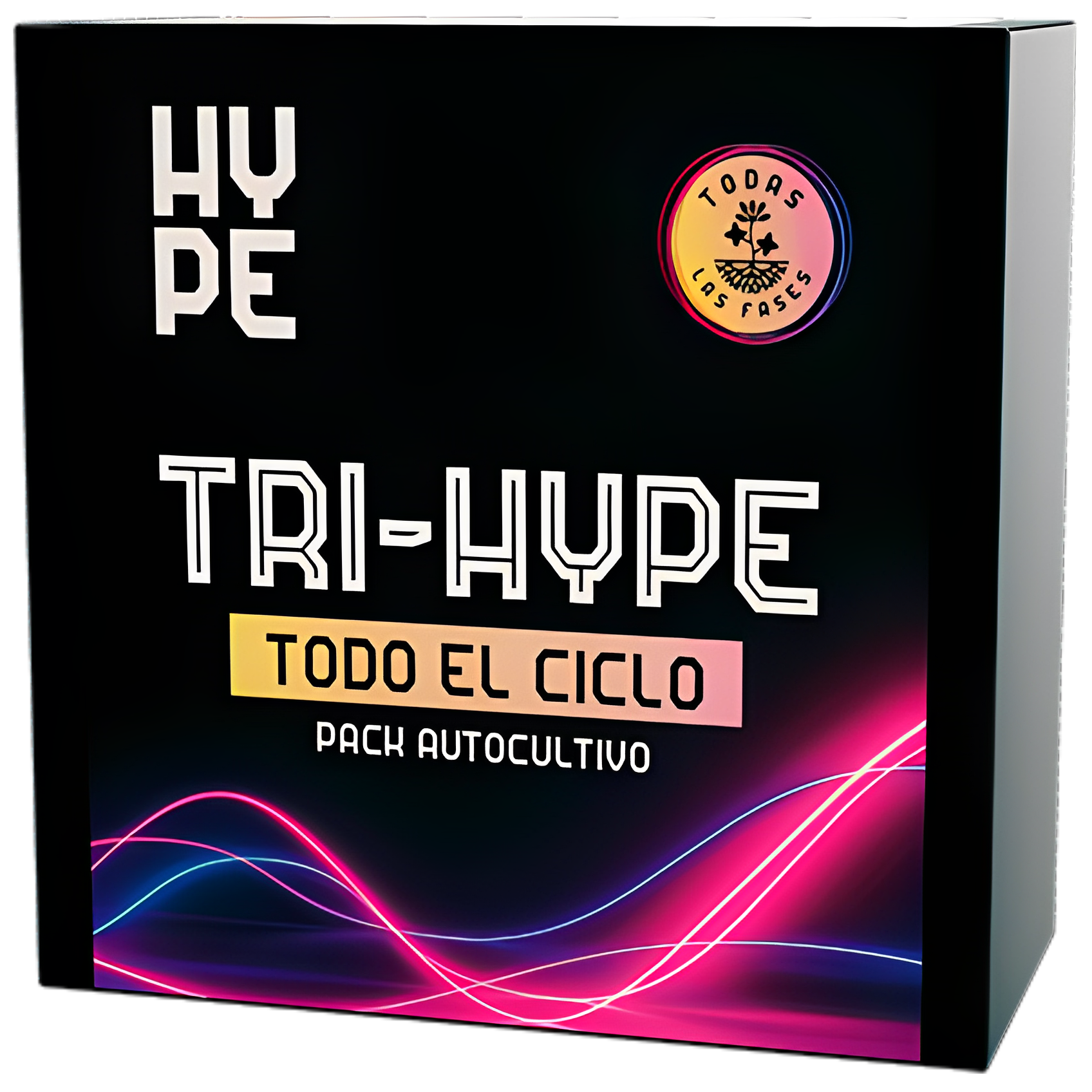 The Hype Company Tri-Hype 250ml Embalagem preta com texto branco HYPE TRI-HYPE e selo colorido TODAS LAS FASES