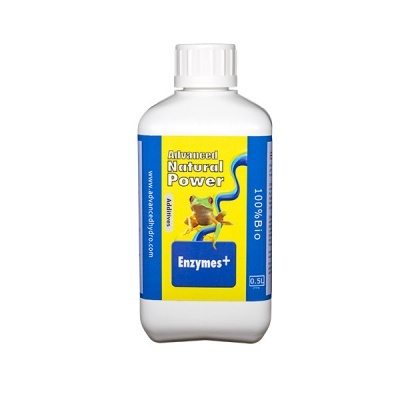 Frasco branco de plástico com etiqueta azul e amarela com texto e imagem de sapo.