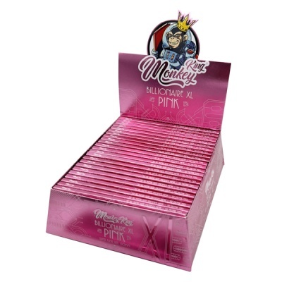 Embalagens rosas de papel King Monkey Billionaire XL PINK com imagem de macaco e coroa