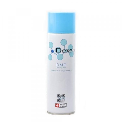 Frasco branco e azul claro Dexso D.M.E. com tampa azul