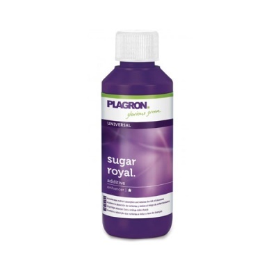 Frasco plástico roxo com tampa branca, produto PLAGRON sugar royal aditivo