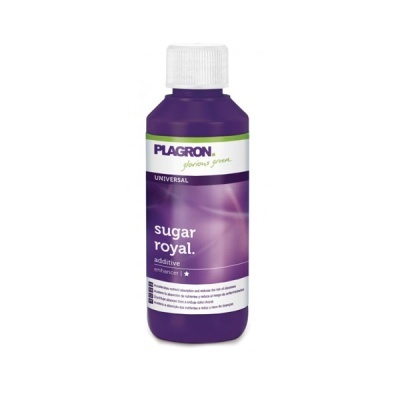 Frasco roxo com rótulo branco e roxo contendo aditivo PLAGRON sugar royal