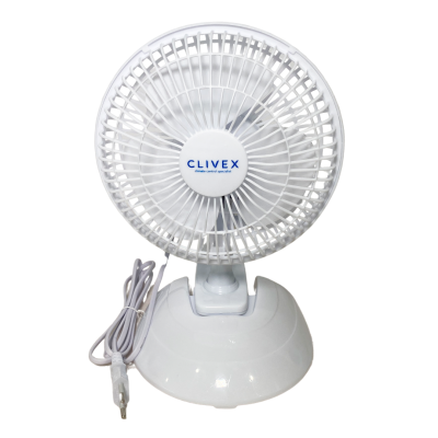 Ventoinha elétrica de mesa branca CLIVEX com cabo