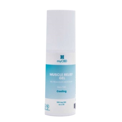 Frasco de gel para alívio muscular myCBD