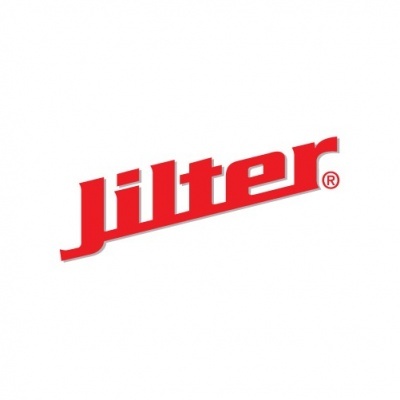 Logotipo Jilter em vermelho sobre fundo branco