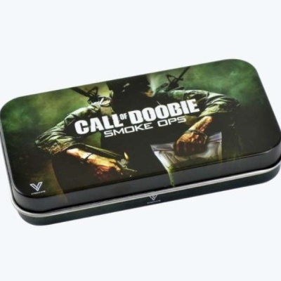 Estojo metálico CALL OF DOOBIE SMOKE OPS com imagem de soldado