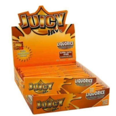 Caixa laranja de papel para enrolar Juicy Jays sabor alcaçuz