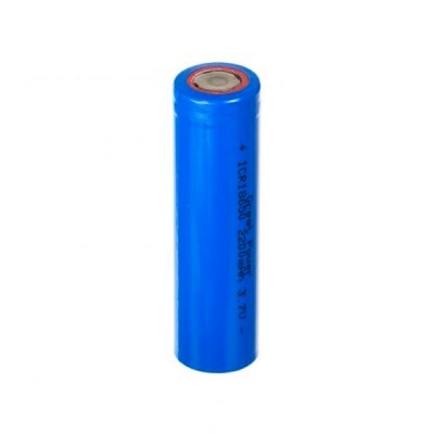 Bateria azul cylindrical com texto preto
