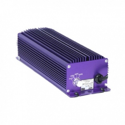 Dispositivo eletrónico roxo com dissipador de calor e botão ajustável