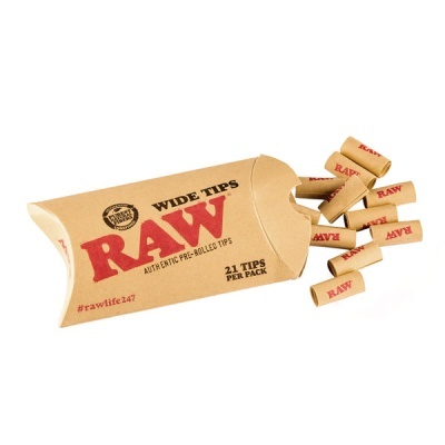 Pacote de pontas RAW Wide Tips e várias pontas soltas castanhas e vermelhas