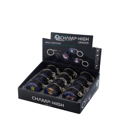 Expositor de moedores CHAMP HIGH preto com keychain com desenhos coloridos