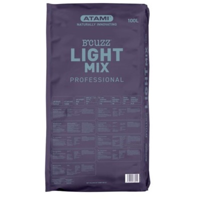 Saco roxo de substrato BCuzz Light Mix Professional da marca Atami 100L