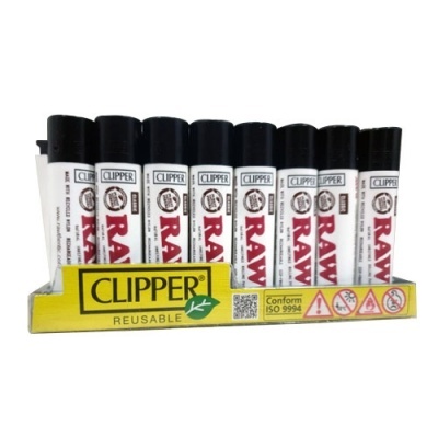 Conjunto de isqueiros Clipper RAW em embalagem amarela