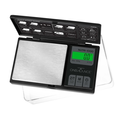 Balança digital ONBALANCE NUTRI-1000 com base metálica e ecrã verde
