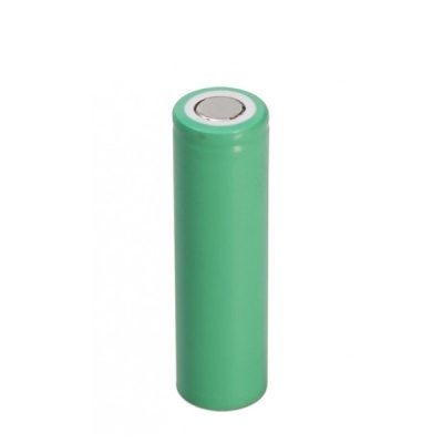Bateria recarregável cilíndrica verde com terminal metálico