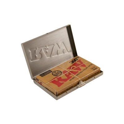 Estojo metálico com caixa RAW Classic 300's dentro