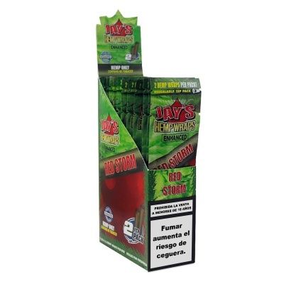 Expositor com pacotes Jays Hemp Wraps Red Storm