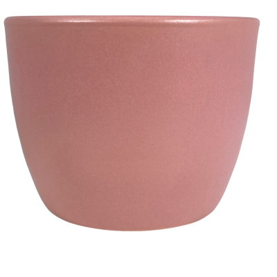 Vaso de planta rosa em cerâmica com textura lisa