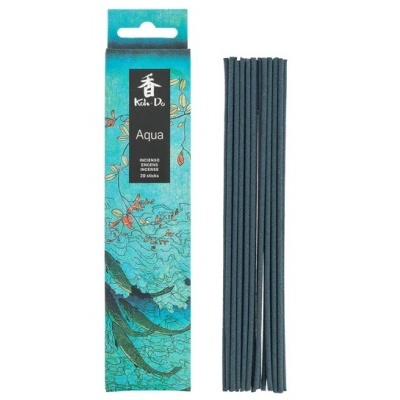 Incenso Kali-Do Aqua com 20 sticks em embalagem azul verde decorada