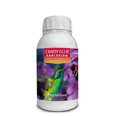 Frasco de plástico branco com etiqueta colorida e beija-flor