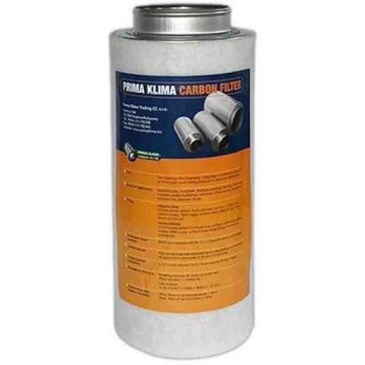 Lata metálica com rótulo azul e laranja PRIMA KLIMA CARBON FILTER