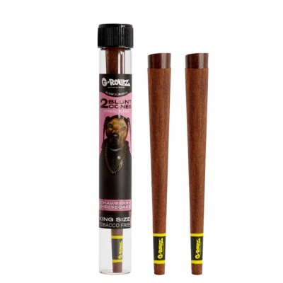 Cones King Size com rotulagem G-Rollz em embalagem plástica transparente