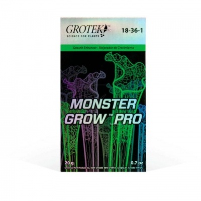 Caixa de produto para plantas GROTEK Monster Grow Pro com padrões coloridos
