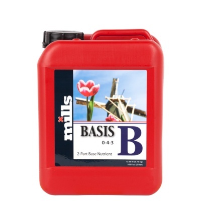 Recipiente vermelho de plástico com rótulo com tulipa e moinho