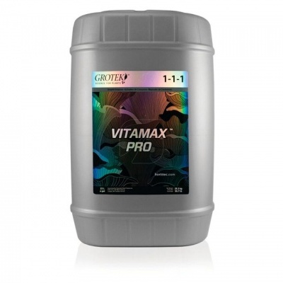Recipiente de plástico cinzento com rótulo holográfico VITAMAX PRO