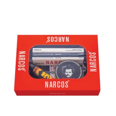 Kit acessórios para fumar Narcos embalagem vermelha