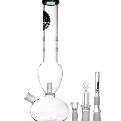 Bong de vidro transparente com acessórios