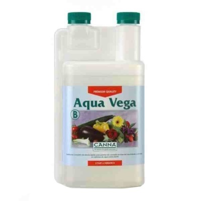Recipiente plástico translúcido Aqua Vega com tampa verde e rótulo colorido
