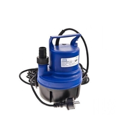 bomba de água submersível azul e preta com cabo