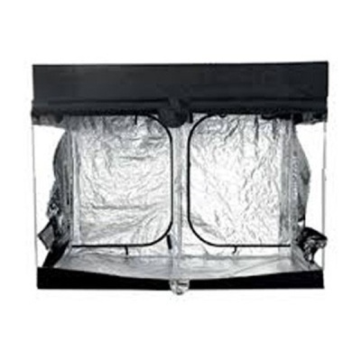 Tenda de cultivo interior preta com interior reflectivo e duas divisões