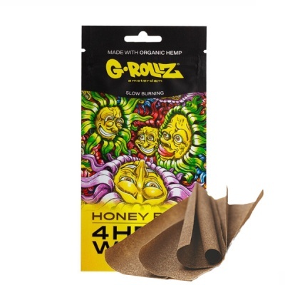 Pacote de papel de enrolar G-ROLLZ com design colorido e folhas castanhas