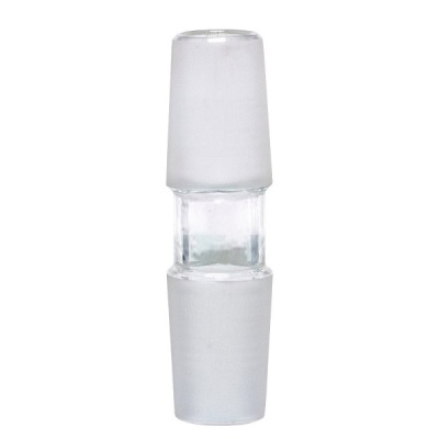 Conector de vidro transparente para laboratório com extremidades foscas