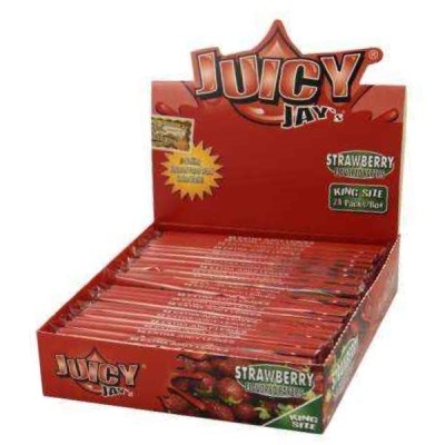 Expositor de papel para enrolar Juicy Jays sabor morango tamanho King Size