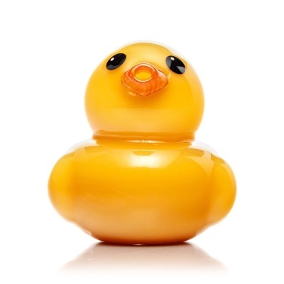 Pato de borracha amarelo com bico laranja