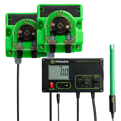Controlador digital Milwaukee MC311 PRO com duas bombas e sensor verde