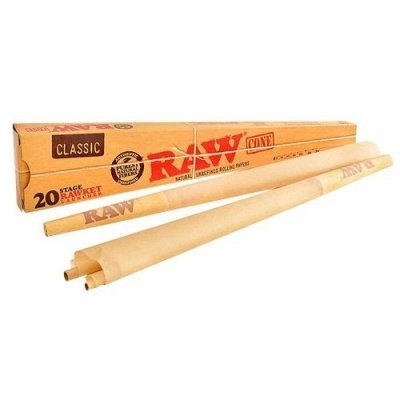 Cones RAW Classic de papel natural e embalagem castanha clara