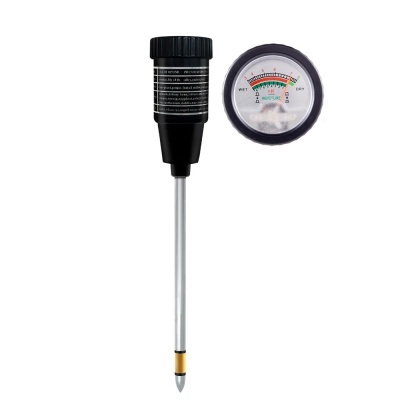 Medidor de humidade do solo com mostrador analógico e sonda metálica